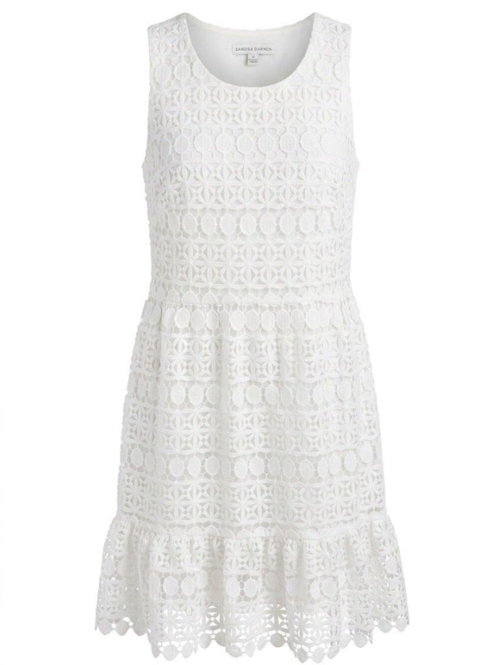 Sandra Darren, White Lace Dress, Size M